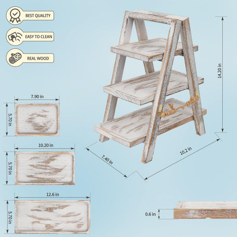 Flenpptly base de torre de postres de tres niveles, perfecta para tartas y cupcakes