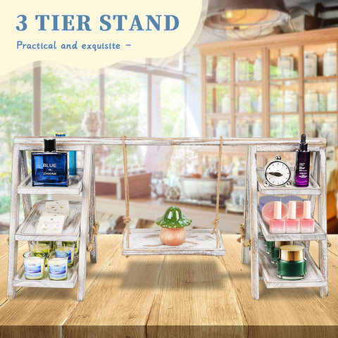 Flenpptly torre de postres de madera, compacto y estable para servir
