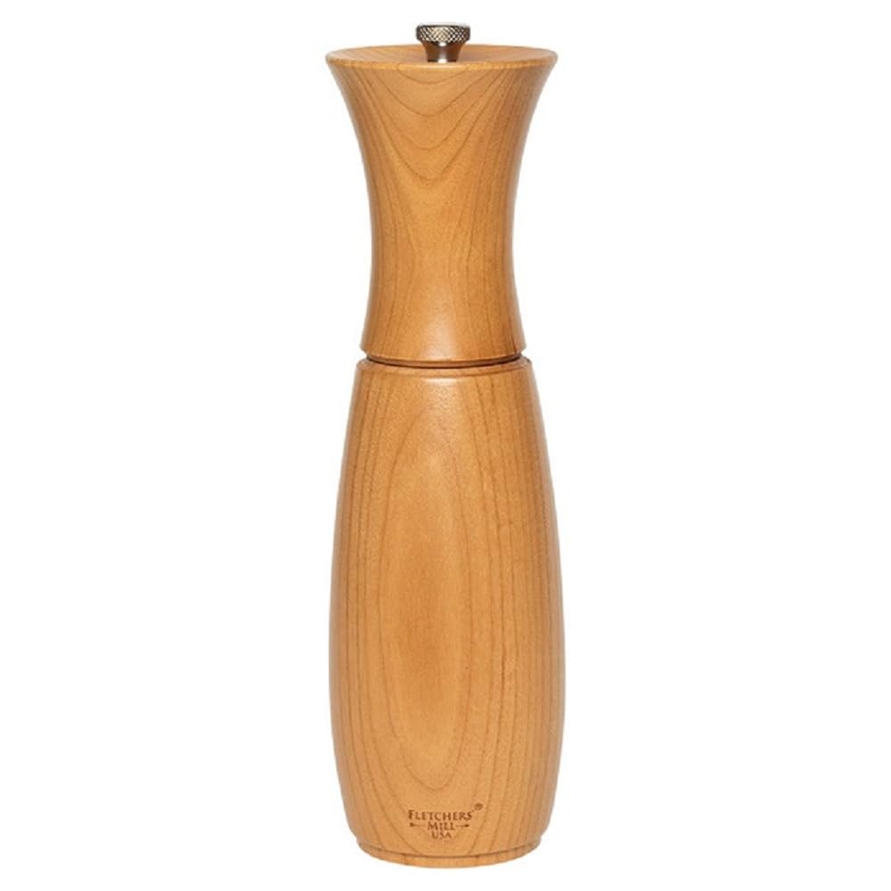 Fletchers Mill Border Grill: molino de sal cerezo con ajuste fino para sazonar con precisión.