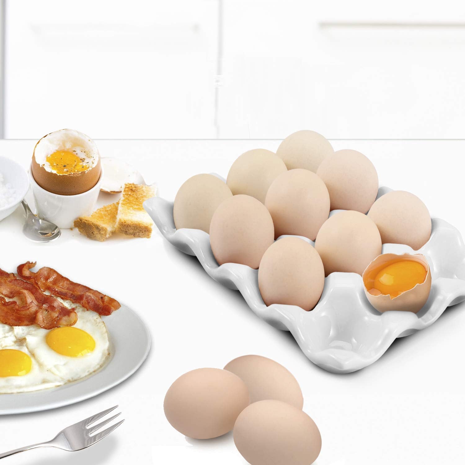 Flexzion diseño moderno de cerámica para servir huevos con estilo.