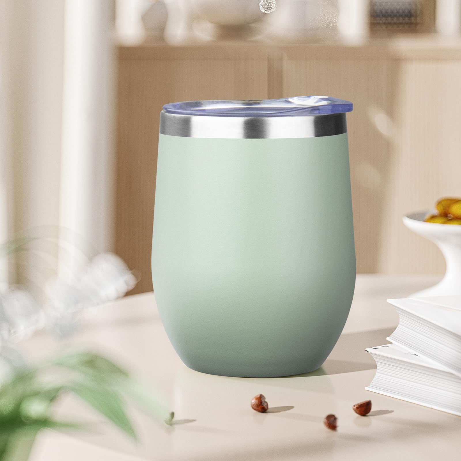 Aislamiento doble FLIFQI para vaso de vino, mantiene frío o caliente por más tiempo.