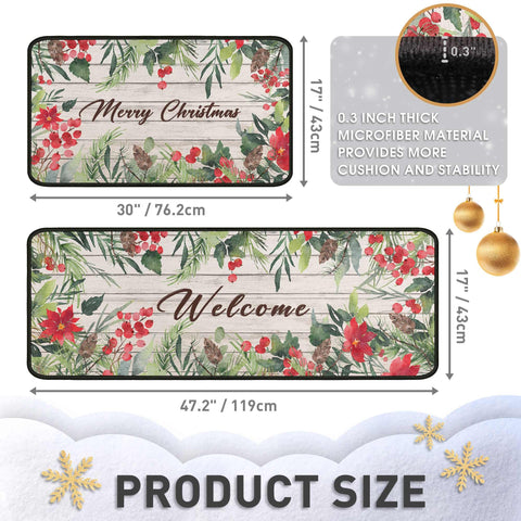 Flippana alfombra cocina Navidad rectangular 02, estilo festivo y absorción de salpicaduras.