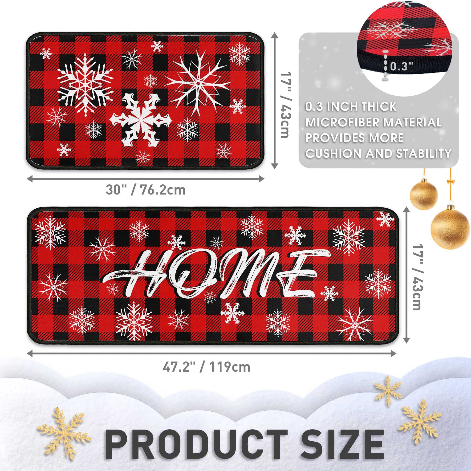 Alfombra Flippana de cocina navidad, textura de poliéster suave y duradera.