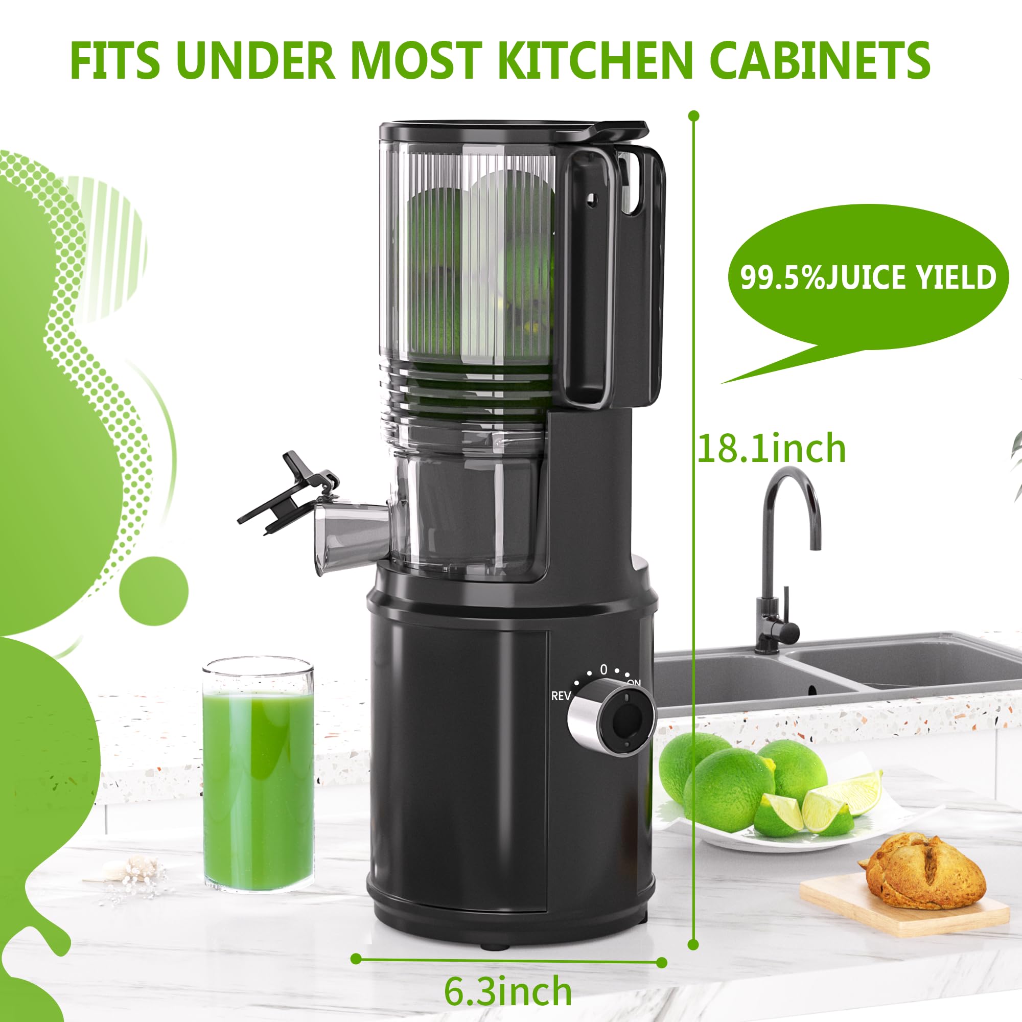 Floisdace exprimidor 350W rendimiento duradero para verduras duras como col rizada y remolacha.