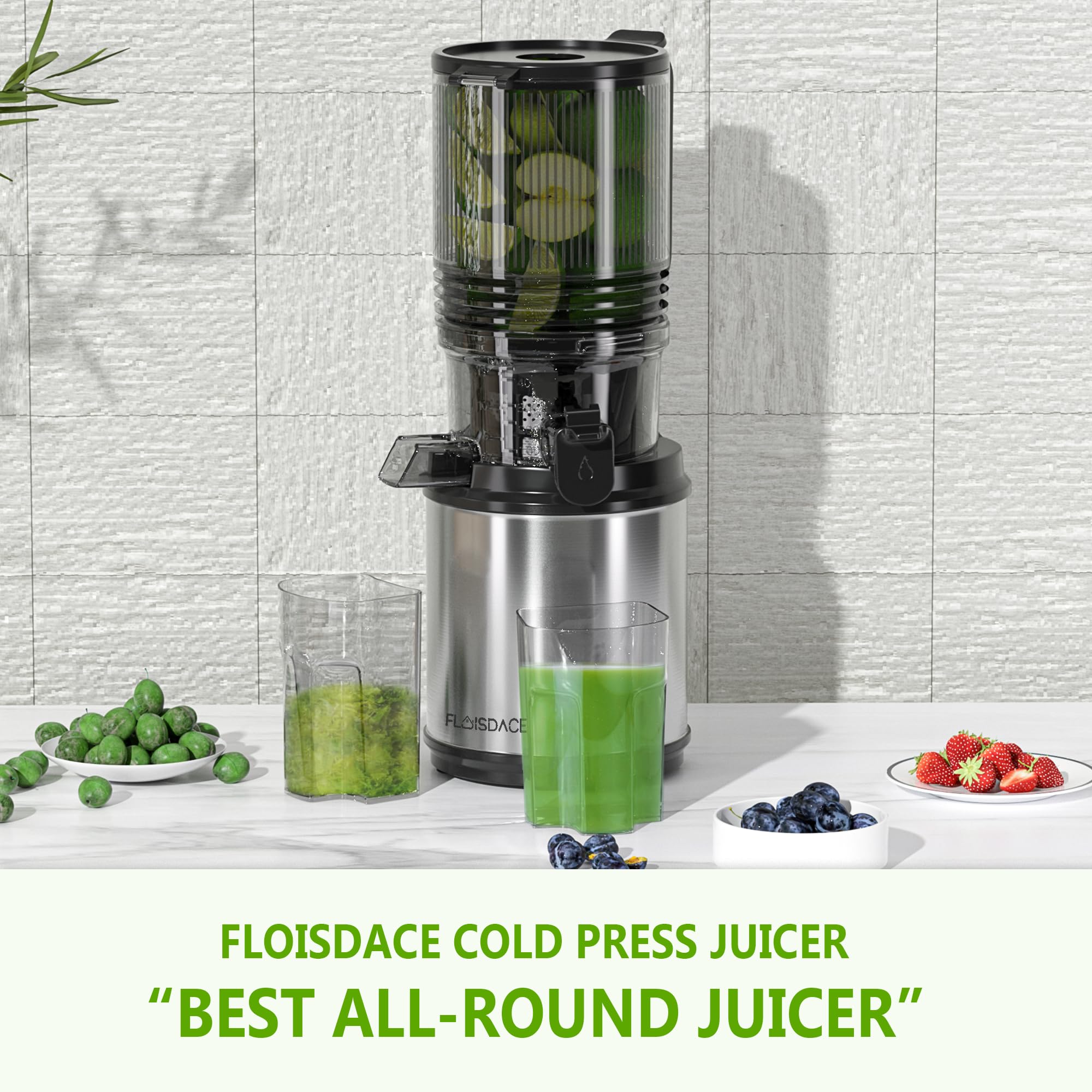 Floisdace prensado frio tolva automática facilita preparar jugos sin cortar