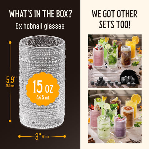 Vaso Florvani Hobnail con relieve textural para mesa elegante.