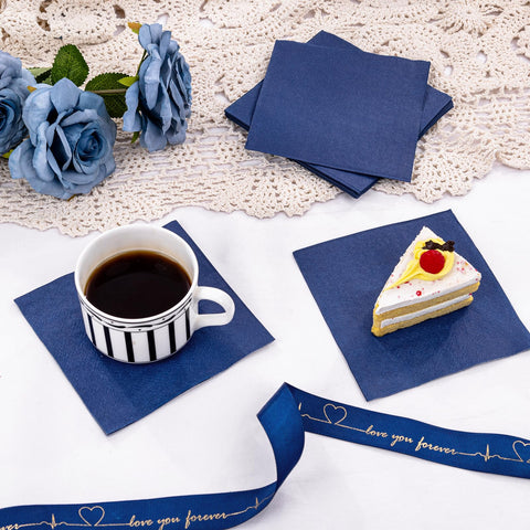 FLOWERCAT servilletas cocina azul marino, prácticas para comidas y bebidas.