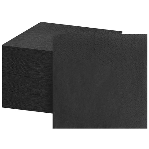 FLOWERCAT servilletas de cóctel negras 10x10 desdobladas: elegancia y absorción para bebidas.