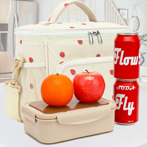 FlowFly dimensiones 26 x 19 x 23 cm para comida y snacks.