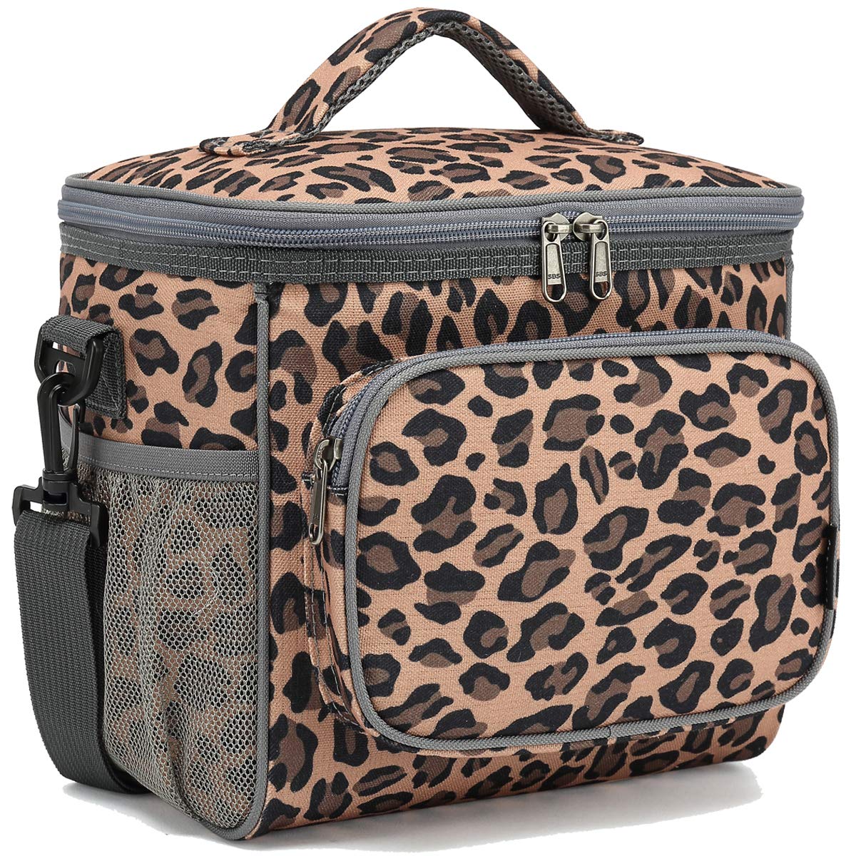 FlowFlight bolsa almuerzo aislada con diseño Leopardo, ideal para llevar comidas al trabajo