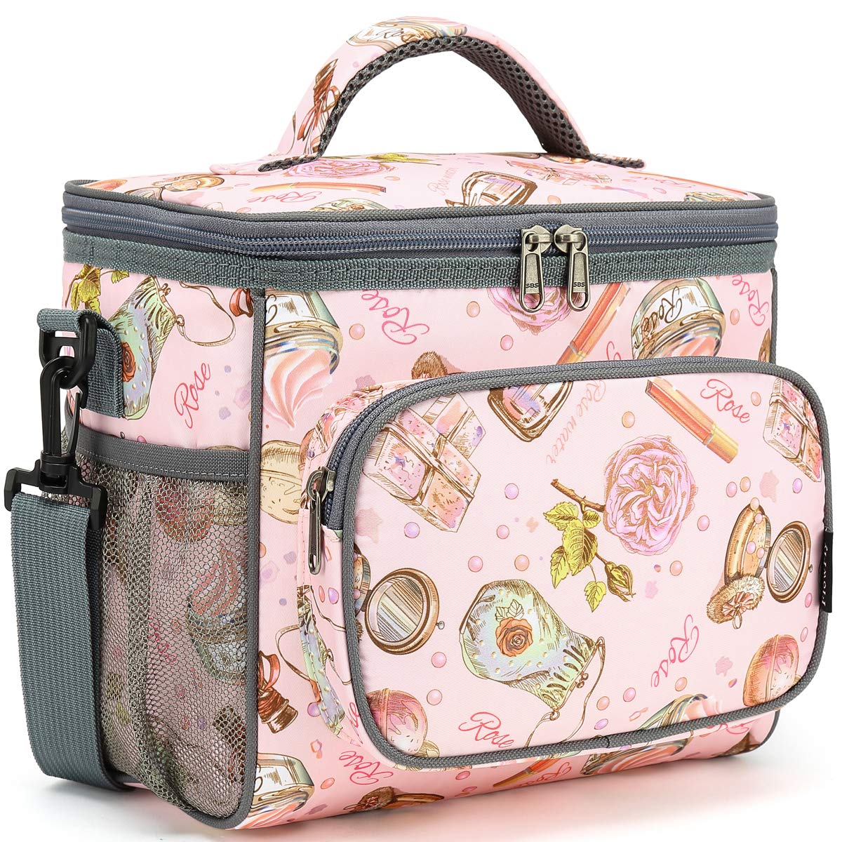 FlowFly bolsa de almuerzo aislada rosa para mantener comidas frías o cálidas