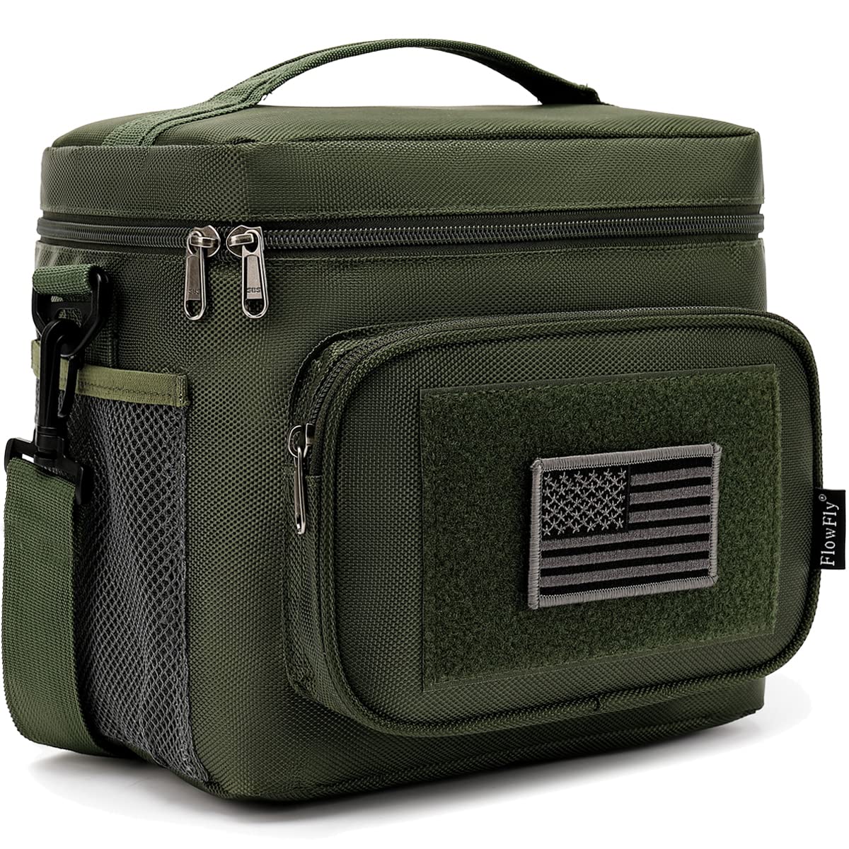 FlowFly bolsa de almuerzo táctica ergonómica para transporte cómodo.