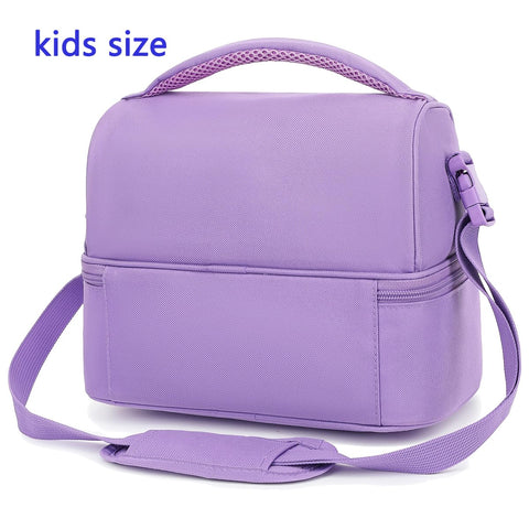 FlowFly morado doble-decker: diseño compacto y ligero para la escuela o trabajo.