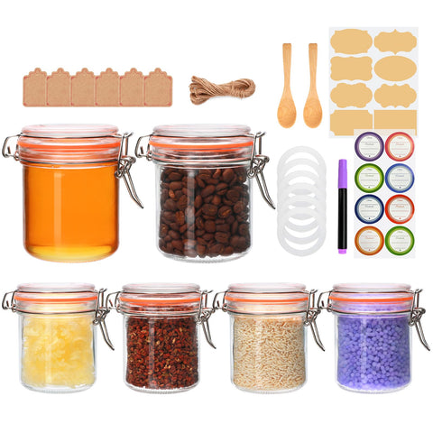 Jarras Flrolove de vidrio 8 oz con tapas herméticas, ideales para especias