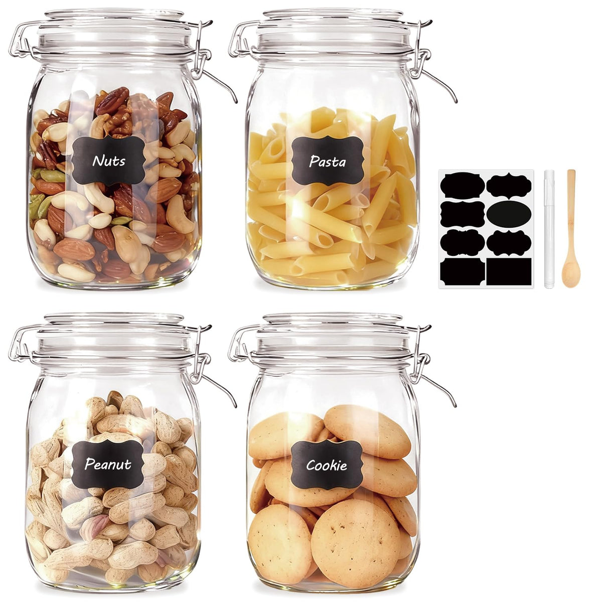 Frasco Flrolove de vidrio 32oz con tapa abatible para almacenamiento seguro