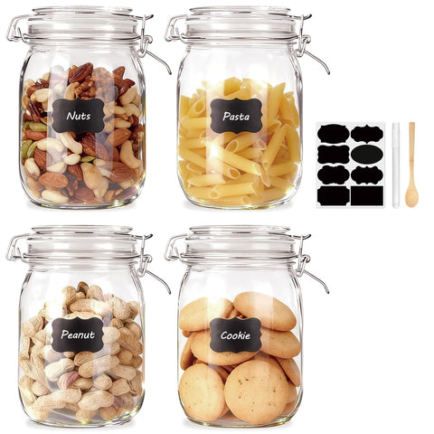 Frasco Flrolove de vidrio 32oz con tapa abatible para almacenamiento seguro