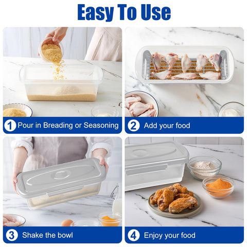 Flybok tazón para rebozar con tapa pequeña, compacto para cocinas pequeñas.