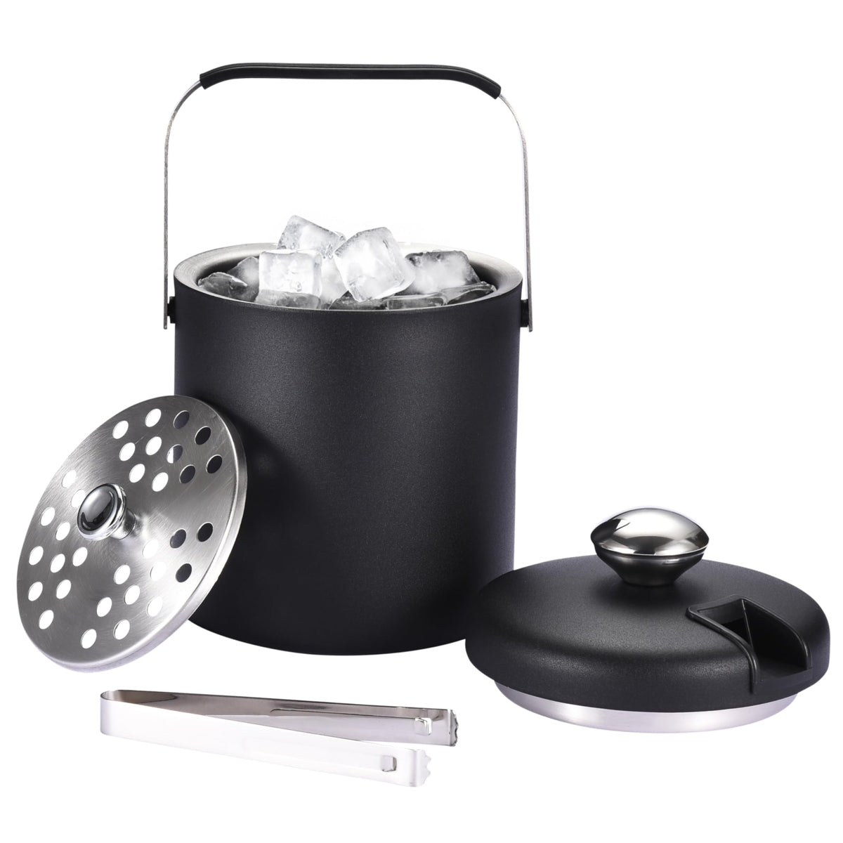 flybold cubo de hielo de doble pared con tapa mantiene el hielo frío por más tiempo