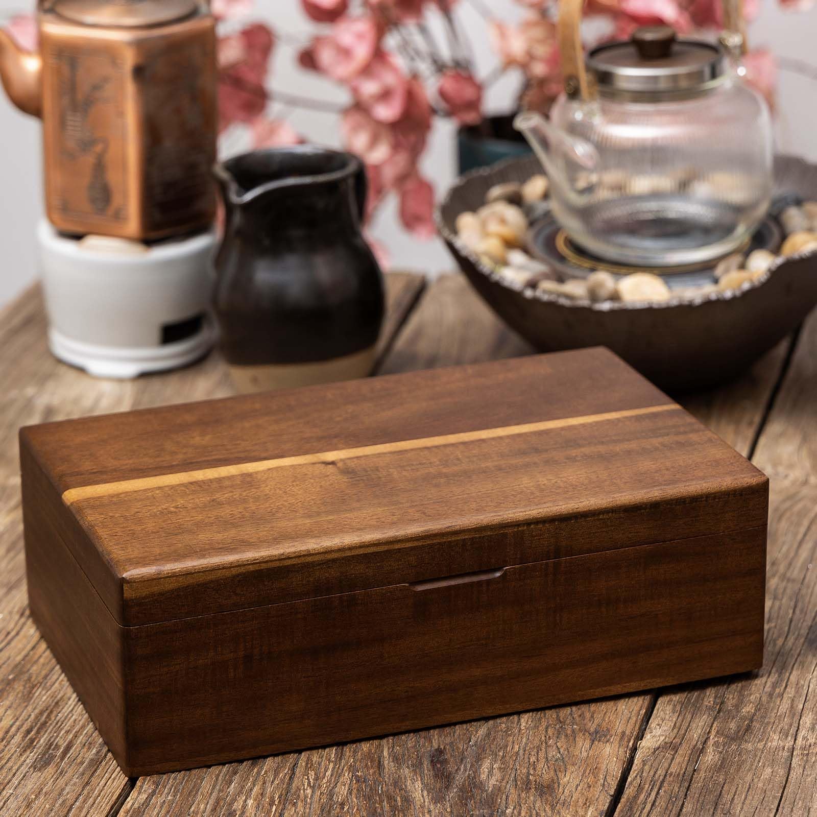 Organizador de té FLYIEE con 8 separadores, ideal para encimeras.
