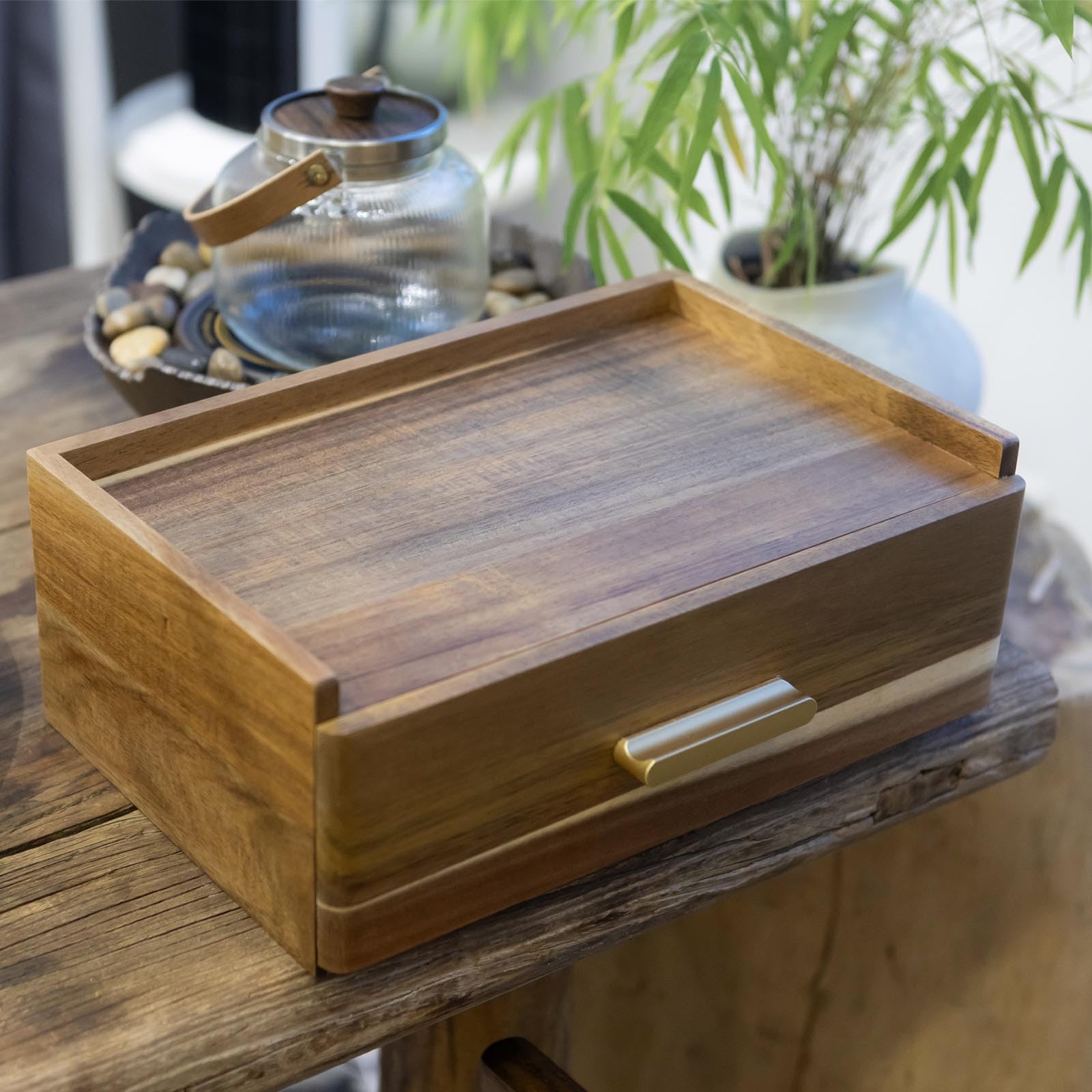Flyiee organizador de té de acacia, regalo ideal para amantes del té.