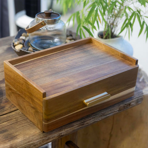 Flyiee organizador de té de acacia, regalo ideal para amantes del té.