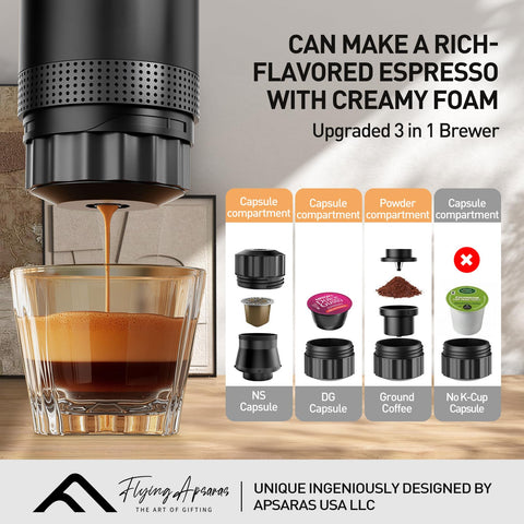 APSARAS USA café expreso con crema gracias a 20 bares