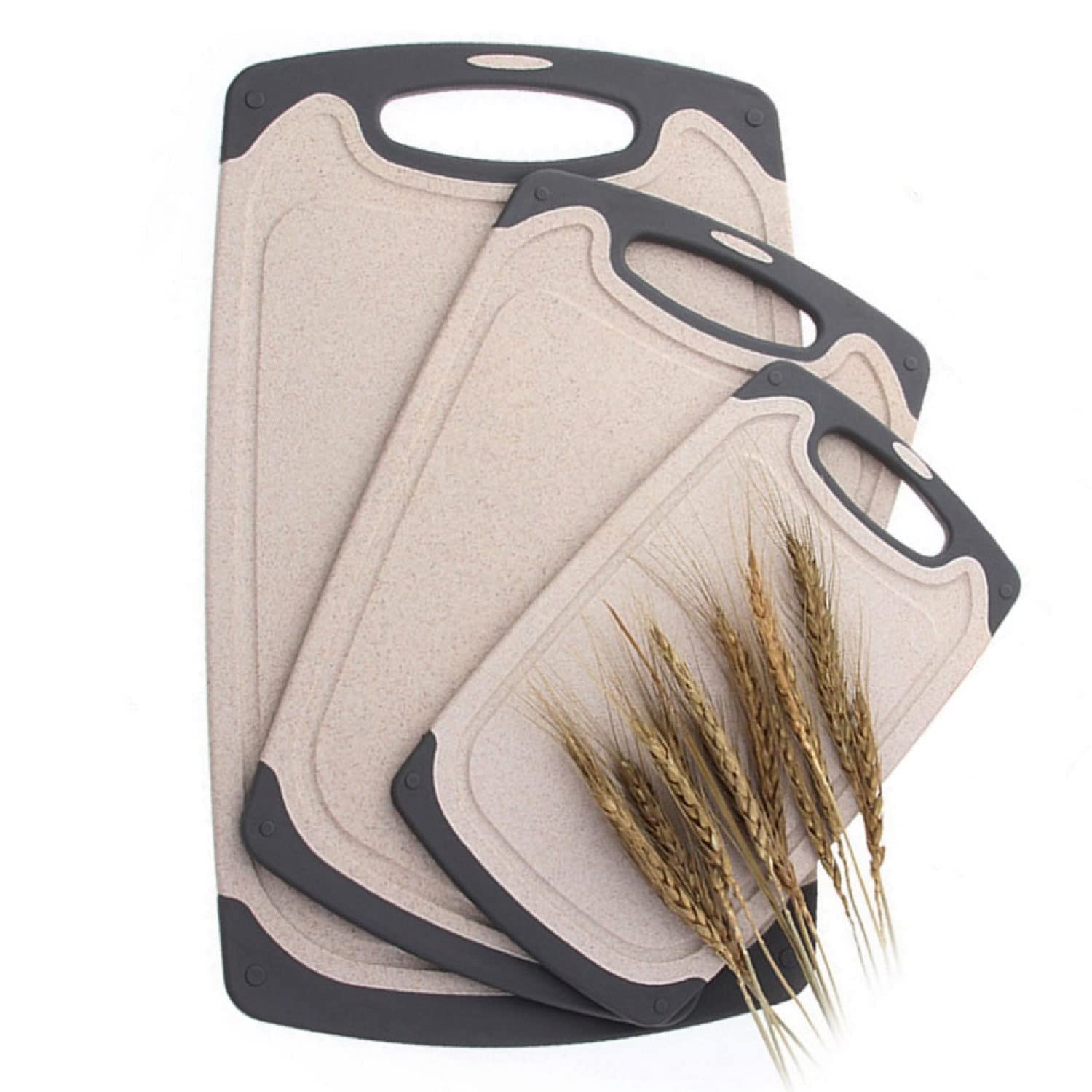 Tabla de cortar FlyingSea grande, diseño reversible con ranura para jugos para cocina limpia.