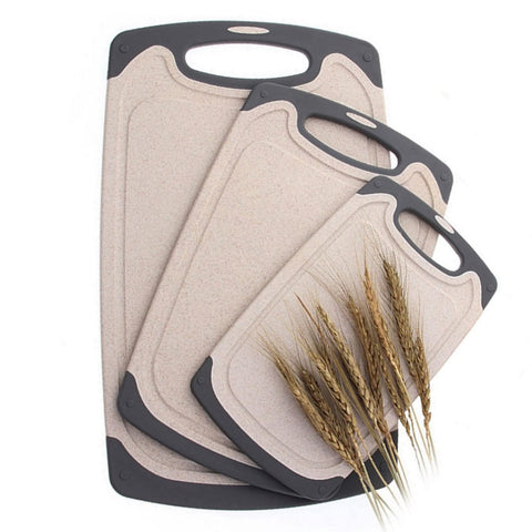 Tabla de cortar FlyingSea grande, diseño reversible con ranura para jugos para cocina limpia.