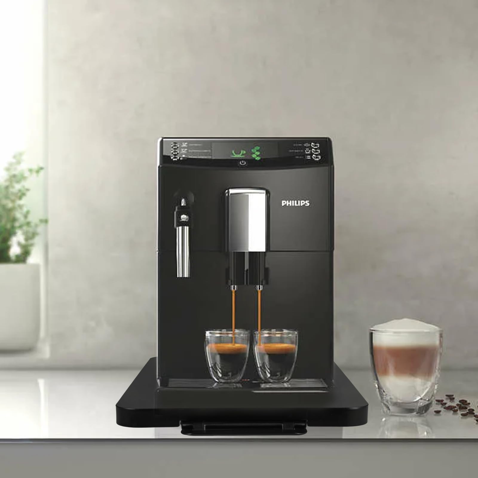 Flyisland bandeja corredera para cafetera, vista lateral, ayuda a mover electrodomésticos sin esfuerzo.