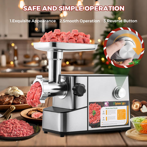 Flyseago picadora-accesorios-embutidora-kubbe, kit incluido para recetas caseras.