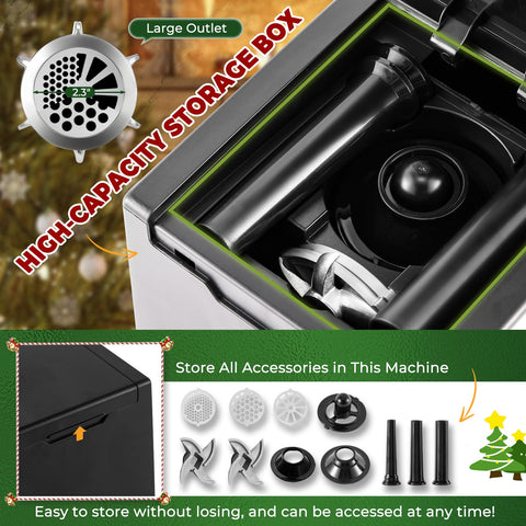 Flyseago picadora-capacidad-alta, depósito integrado para guardar accesorios.