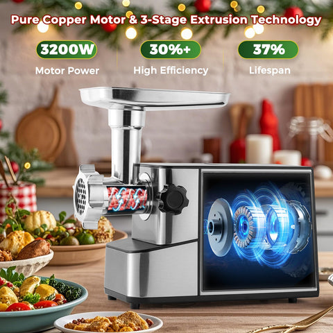 Flyseago picadora-motor-cobre-puro, potencia estable para procesamiento rápido.