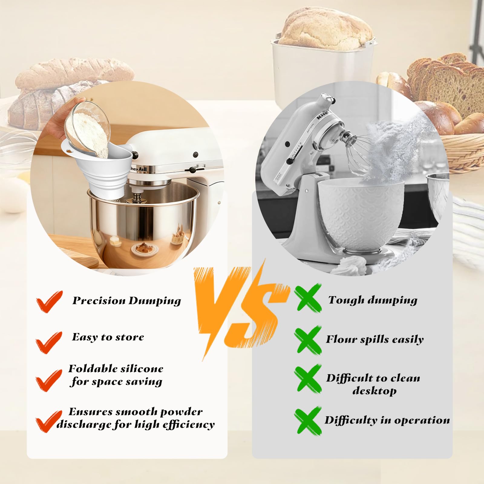 FMOYSIEN ajuste estable, compatible con batidoras KitchenAid de cabeza inclinable.