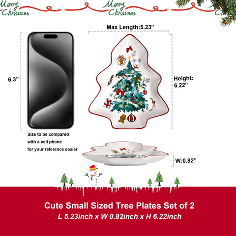 fMSDD bandeja servicio árbol navidad cerámica compacto para aperitivos