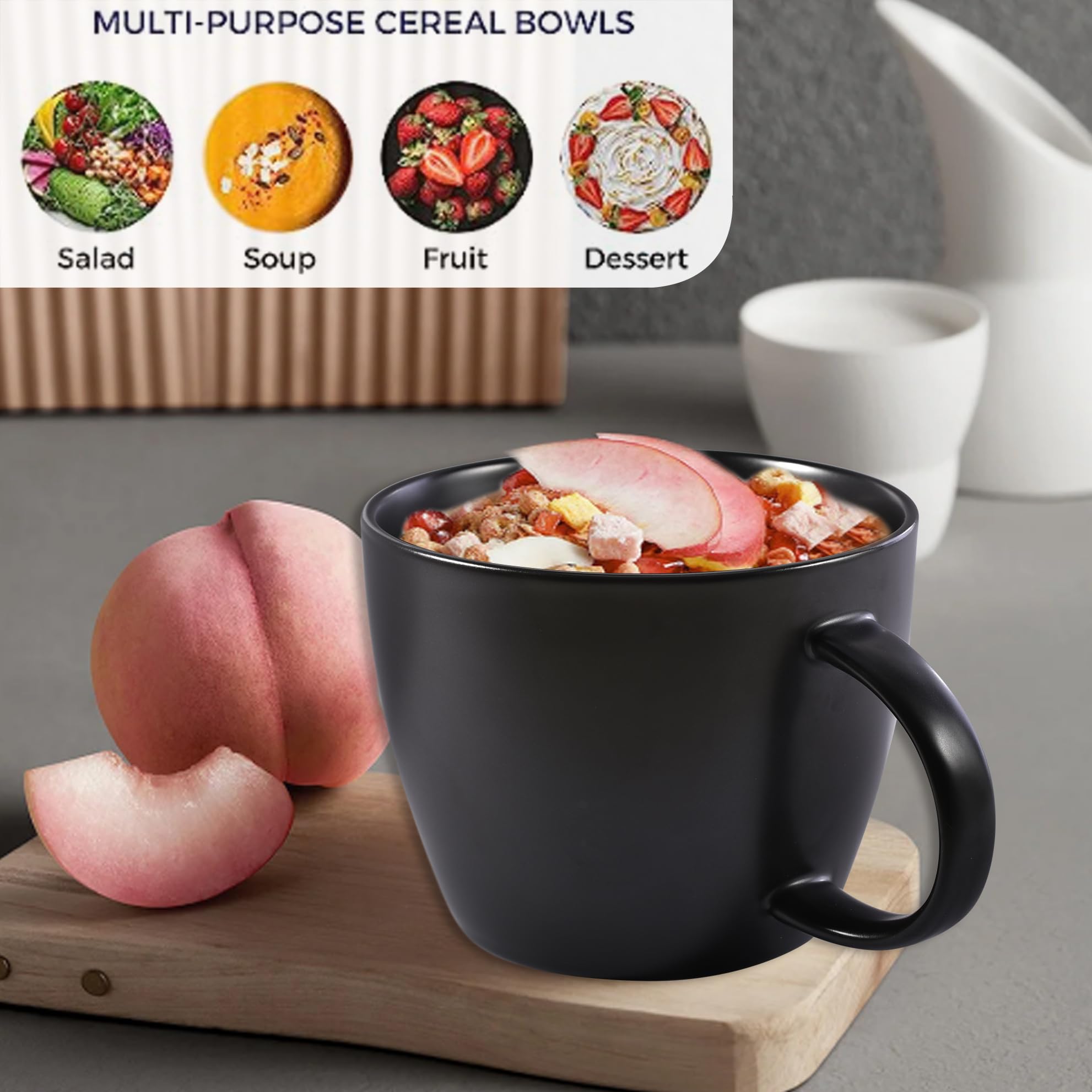 Taza fMSDD multifunción para desayuno, sopa o cereal