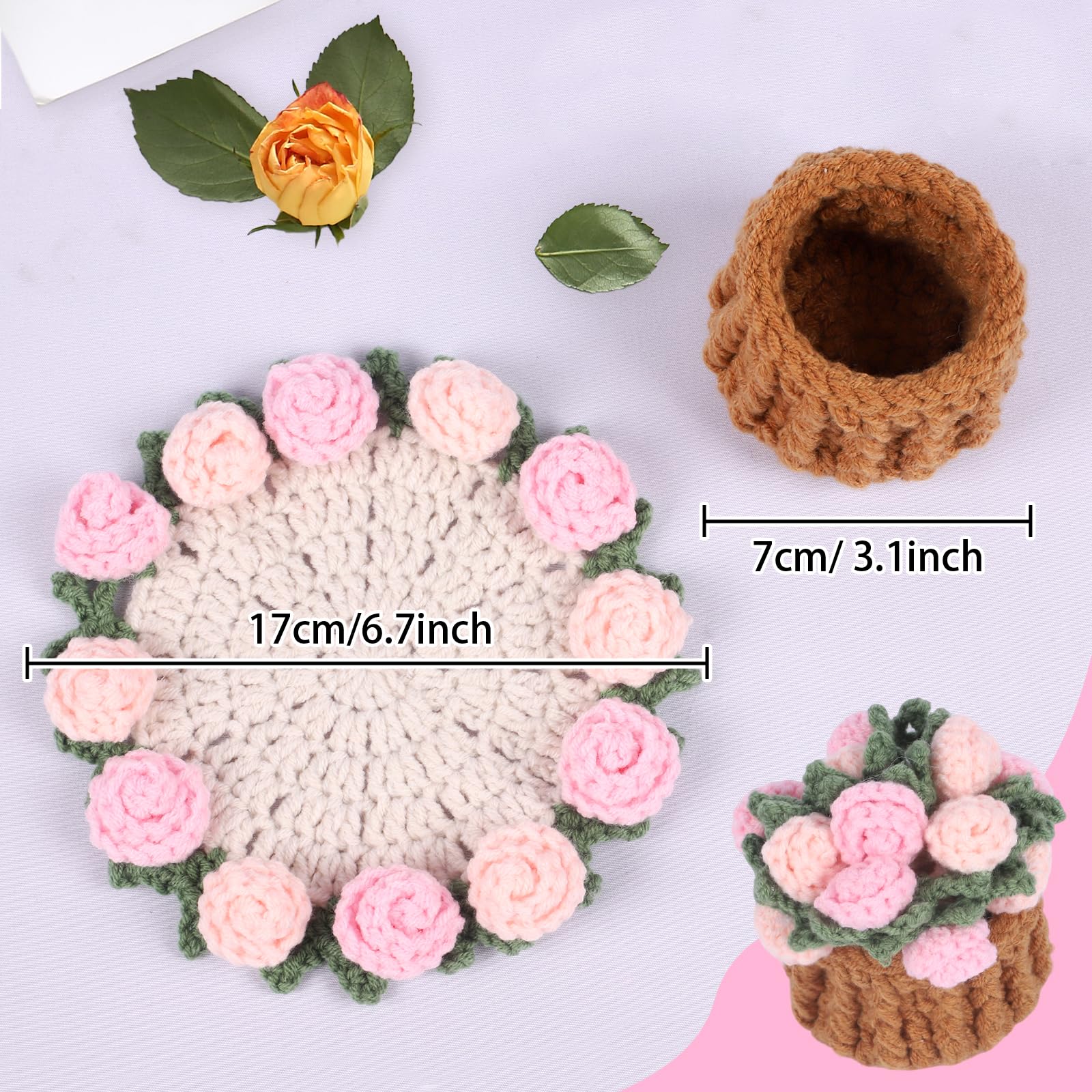 Fnaobai posavasos bohemios en rosa para mesa elegante.