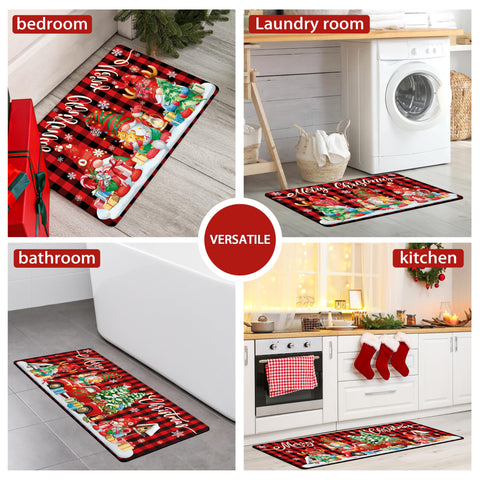 Alfombrilla decorativa FNLNDO, motivo navideño, cómoda para largas horas en la cocina.
