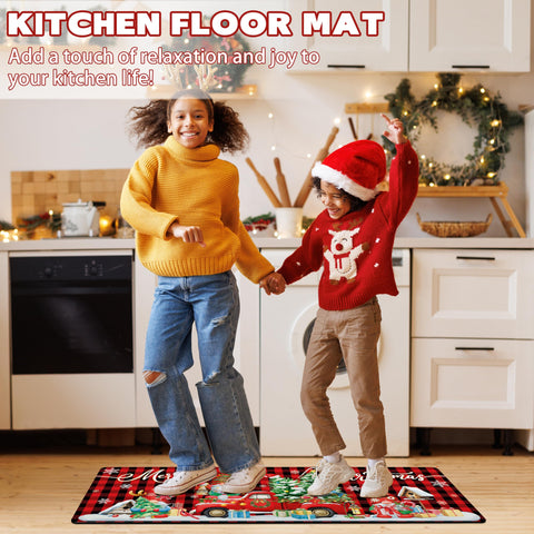 Estera FNLNDO para cocina, diseño navideño con duende, base antideslizante para mayor seguridad.