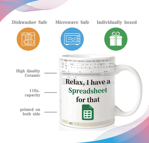Taza FNWSJ Contador diseño multicolor para oficina