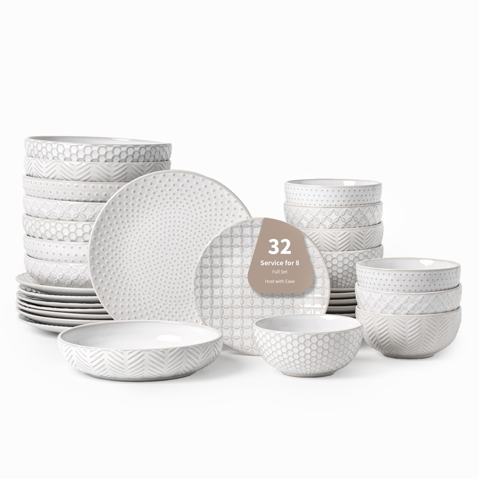 FOBENTA: vajilla de lujo, 8 platos de cena para cenas elegantes