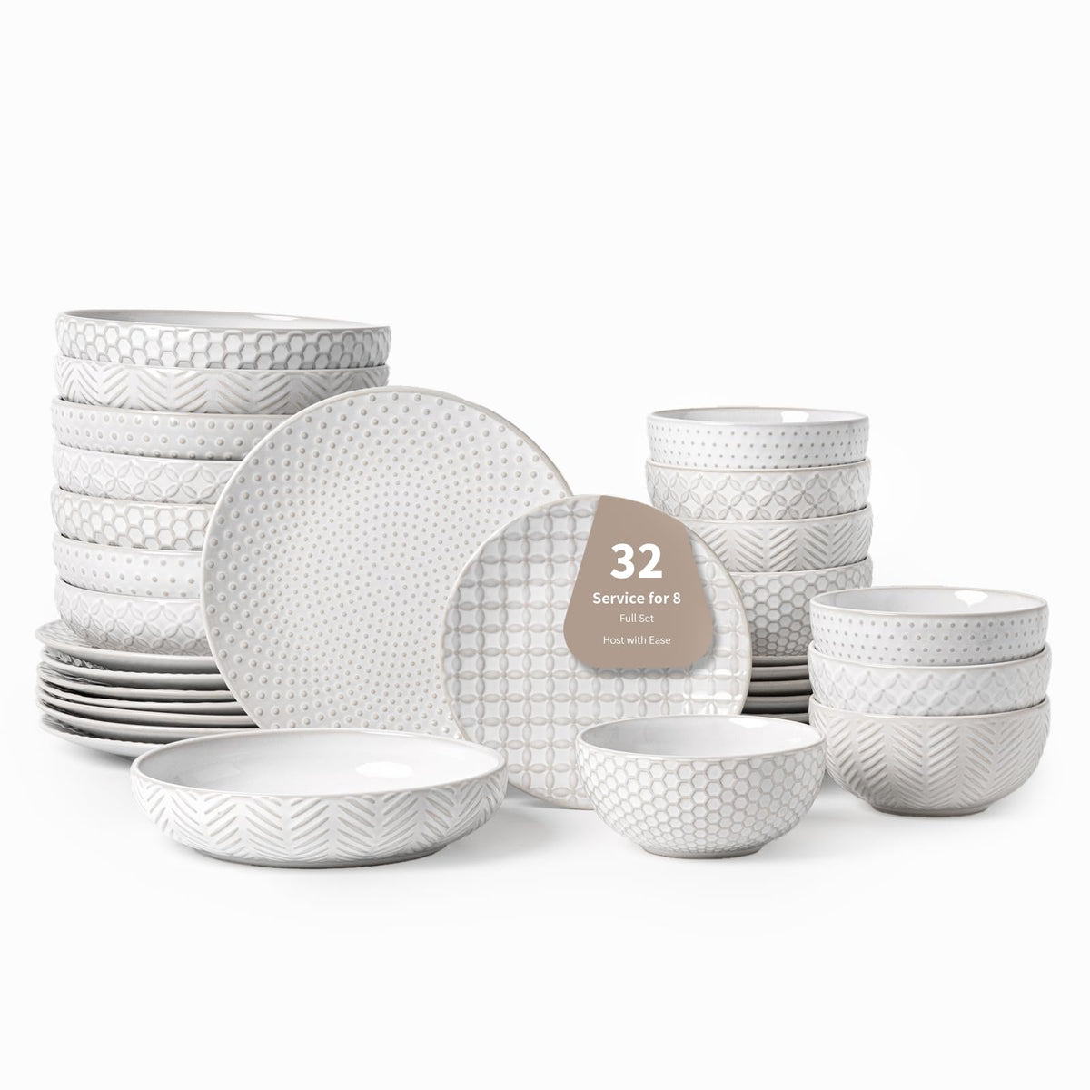 FOBENTA: vajilla de lujo, 8 platos de cena para cenas elegantes