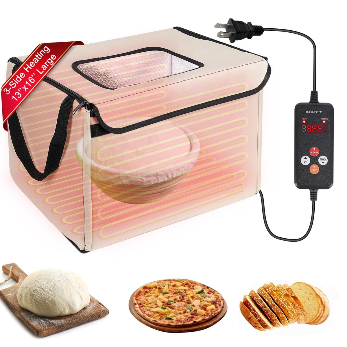 Foandbevi caja de fermentación para pan, vista frontal, favorece levado uniforme.
