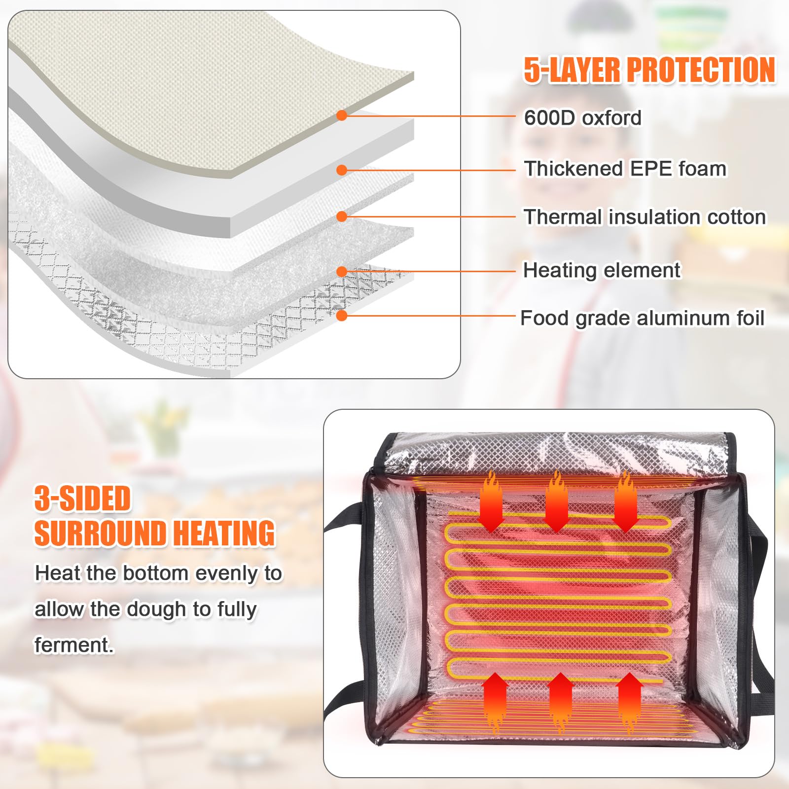 Foandbevi caja de fermentación con tres zonas de calor, temperatura estable.