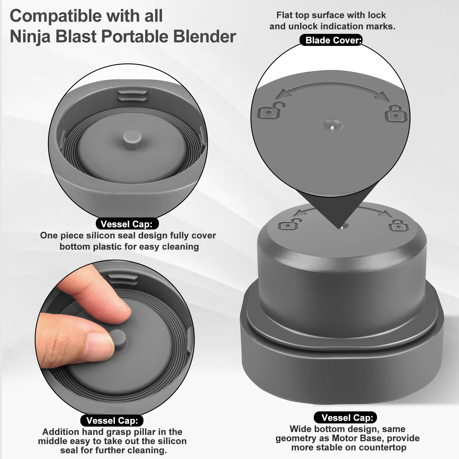 Foboko tapa de vaso para Ninja Blast, portátil y sin derrames.