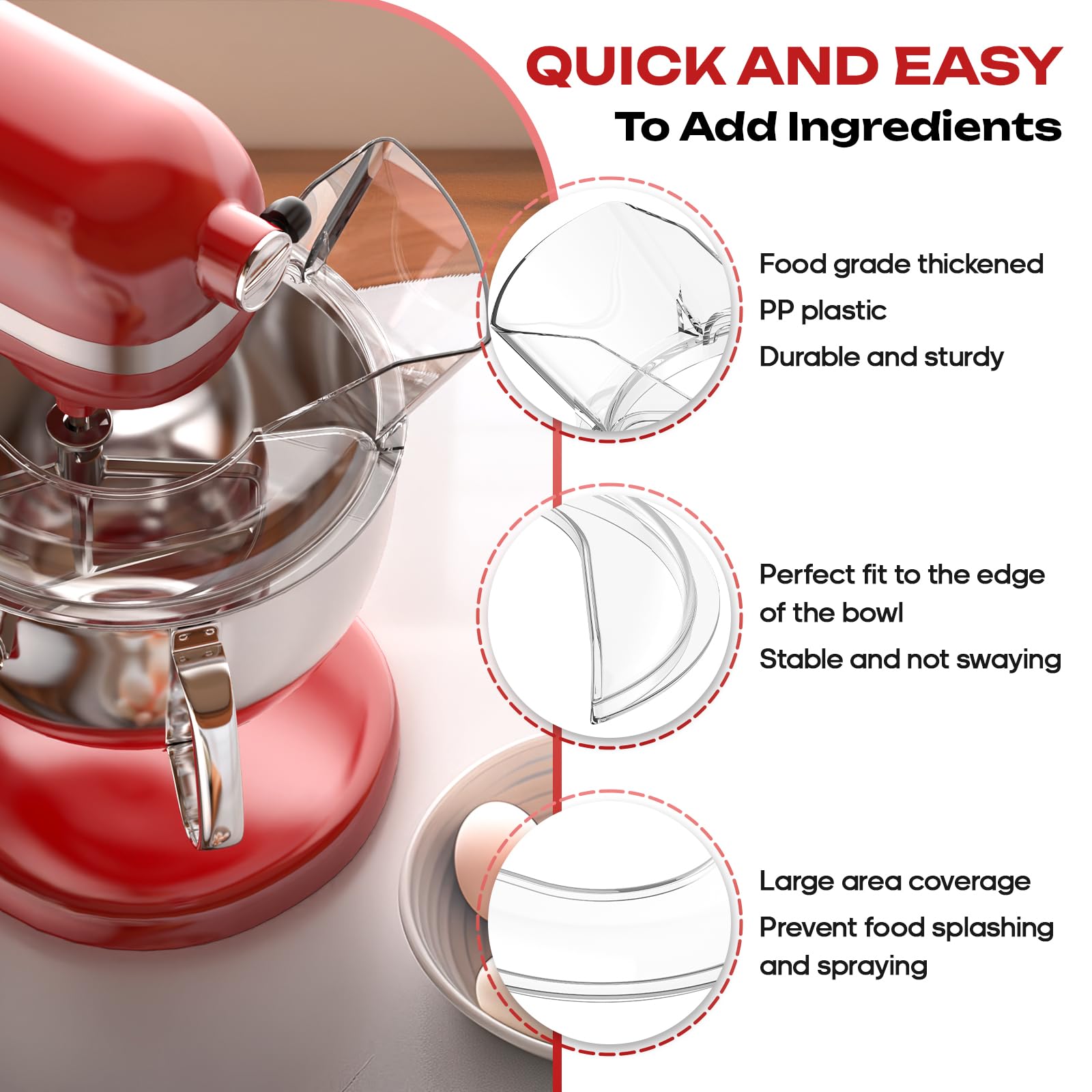 FOCOllK KSMBLPS compatible con KitchenAid 5.5-8 cuartos mejora la versatilidad.