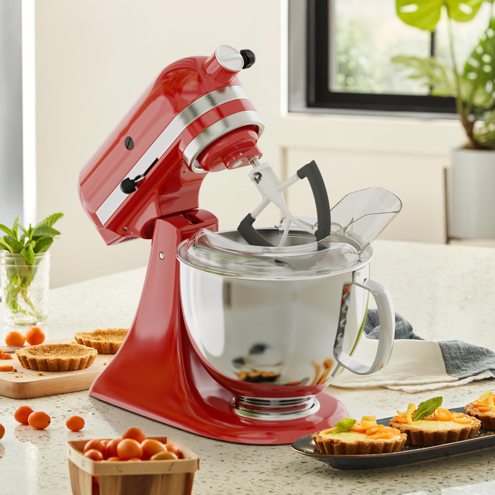 FOCOllK escudo de vidrio para tazón KitchenAid facilita ver la mezcla.