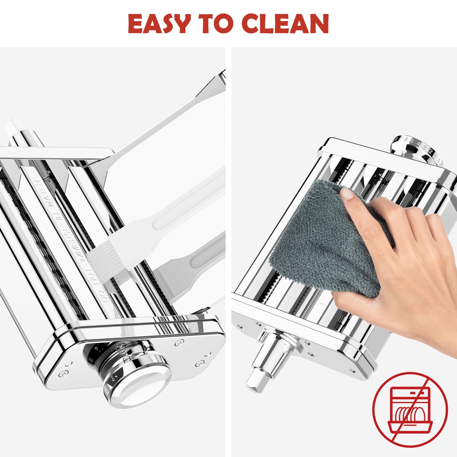 FOCOllK limpieza rápida incluida, cepillo de nylon para KitchenAid.