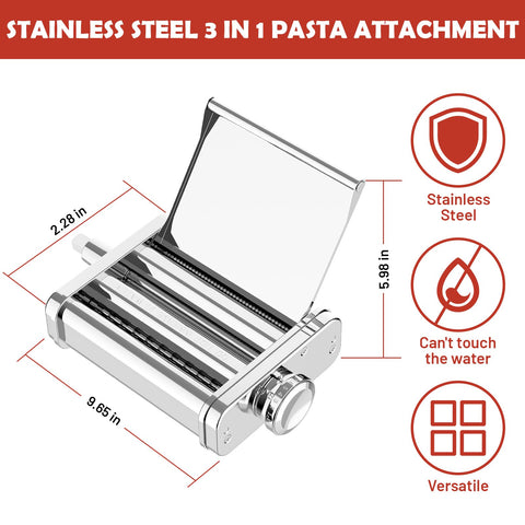 FOCOllK pasta 3 en 1 cortador de espagueti para KitchenAid, cortes firmes.
