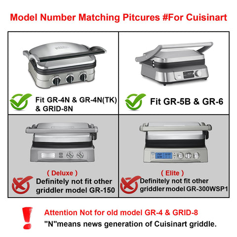 FOCOllK placas gofres compatibles Griddler GR-4N GR-5B GR-6 GRID-8N para resultados consistentes