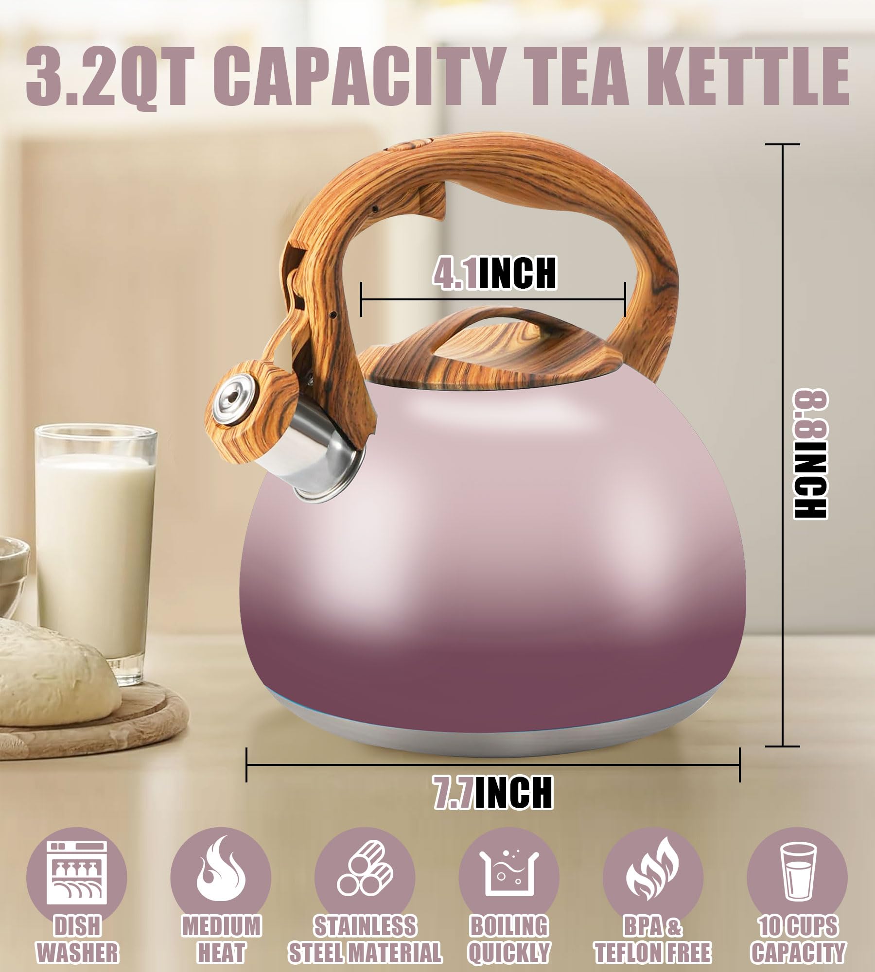 Tetera Foedo de 3 L, ideal para familias grandes o reuniones.